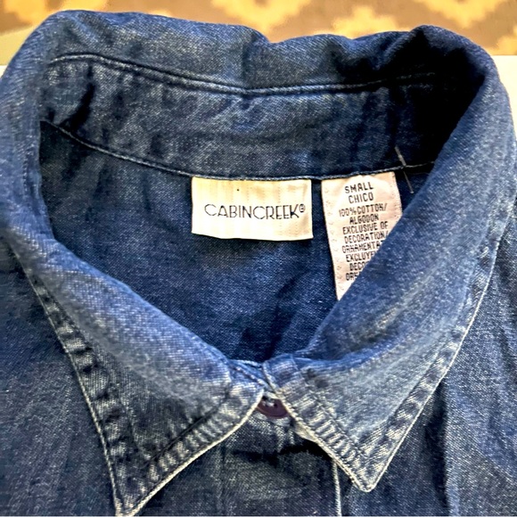 Embroidered Holiday Denim Shirt - Picture 4 of 5